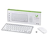 Lacerto® | Russisch-Deutsche kabellose Multimedia Tastatur & Maus Set, BELA-DR612s | Silber